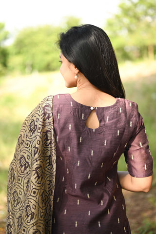 Vintage Plum Rawsilk 3 piece suit