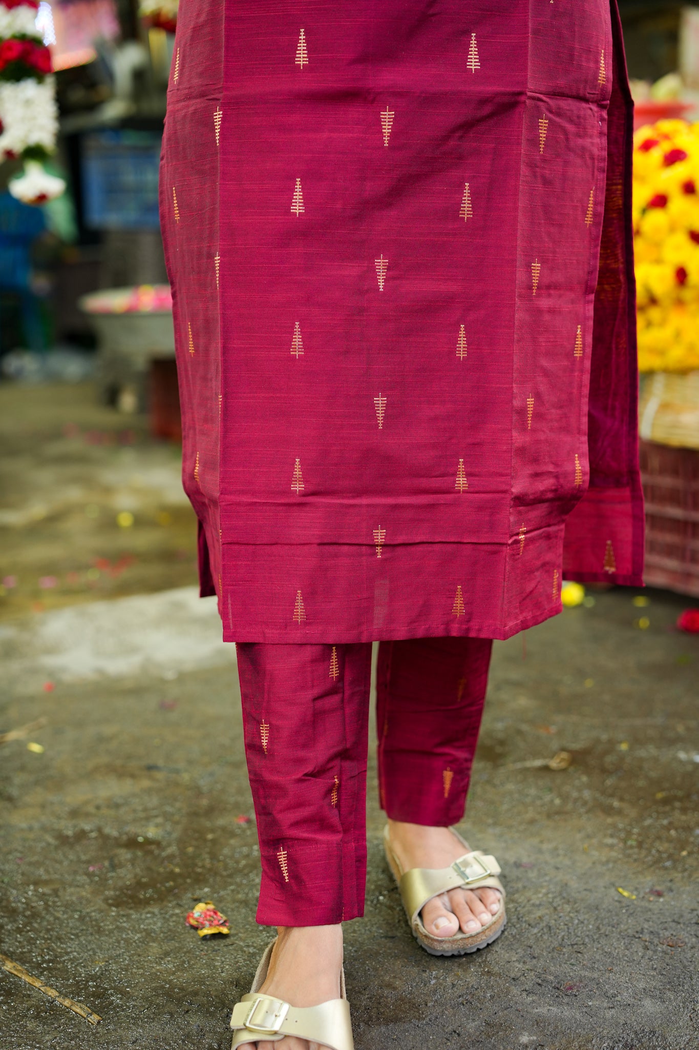 Raw silk kurta set