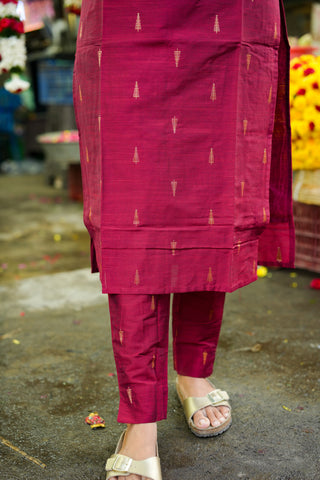 Raw silk kurta set