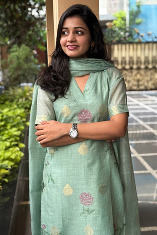 Tissue silk kurti and dupatta