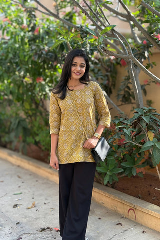 Yellow Short Kurti