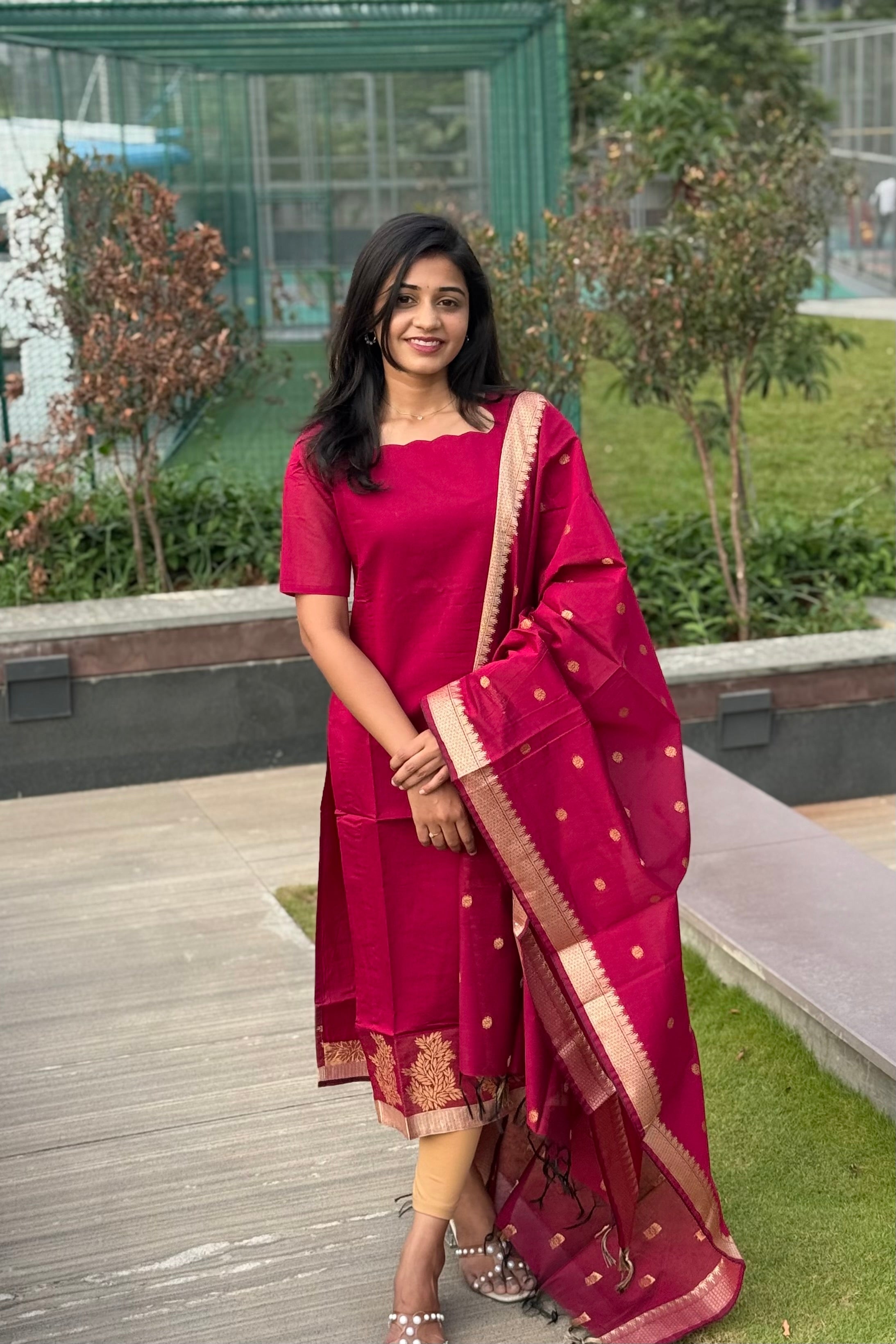 Silk Kurti and dupatta