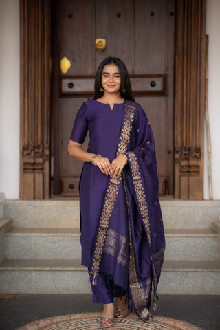 Violet Dusk Rawsilk 3 pc suit