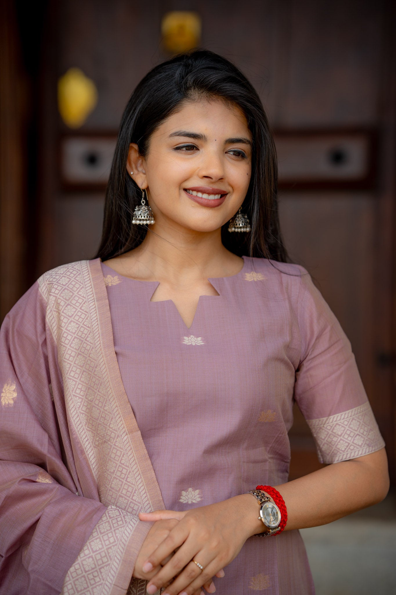 Rosewood Elegance jamdhani 3 piece suit