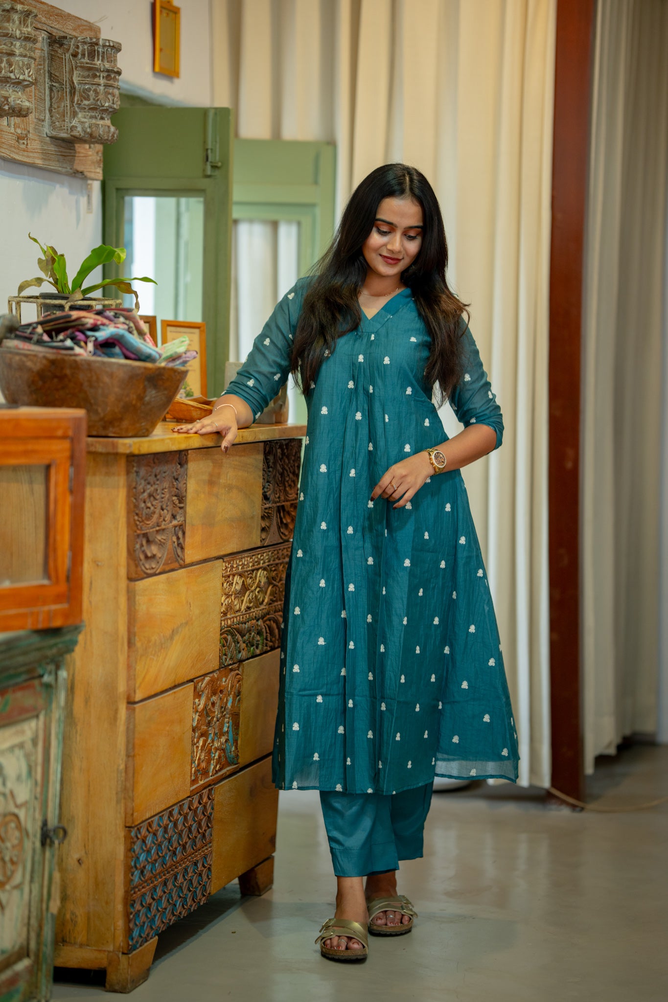 Peacock Haze A-Line Kurtaset