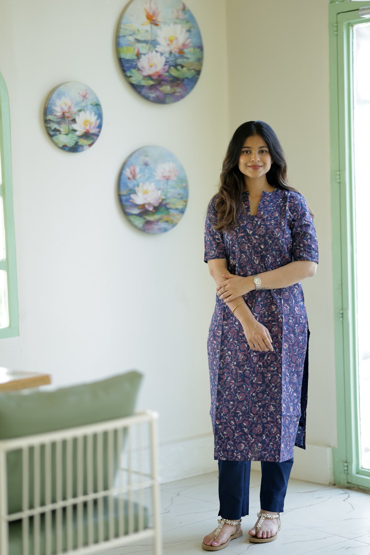 Blue Cotton KurtaSet
