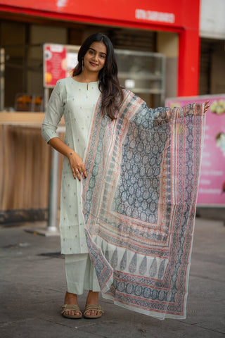 Dewdrop Charm linen 3 piece suit
