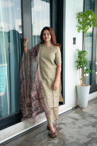 Earthy Serenity Linen 3 piece suit