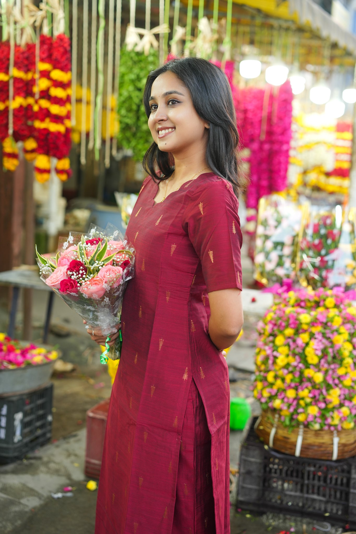 Raw silk kurta set