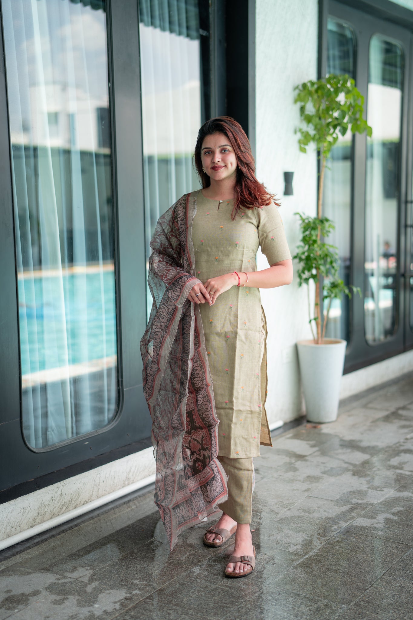 Earthy Serenity Linen 3 piece suit