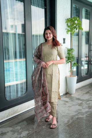 Earthy Serenity Linen 3 piece suit