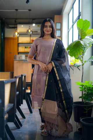 Antique Mauve Tissue silk 3 piece suit
