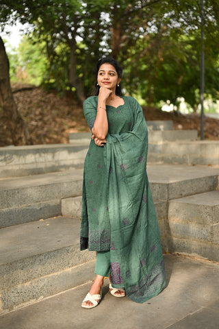 Forest Bloom Cotton 3 Piece suit