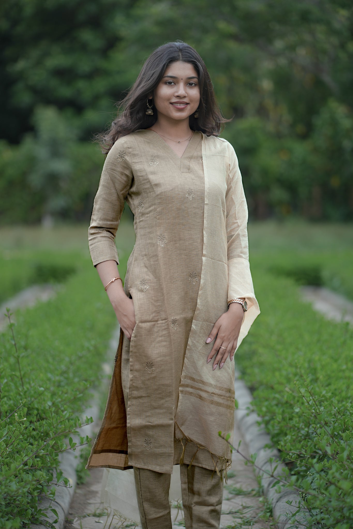Charvi linen 3 piece suit