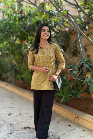 Yellow Short Kurti