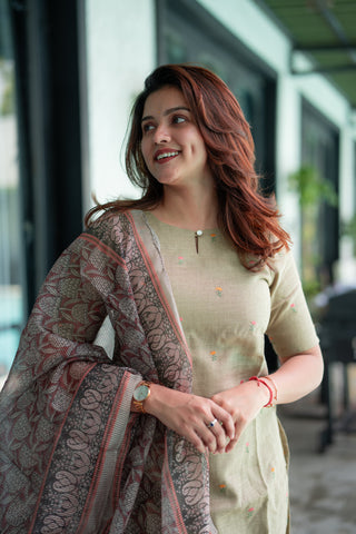 Earthy Serenity Linen 3 piece suit