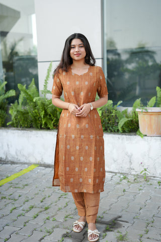 Rustic Fern- Roman Silk Kurti