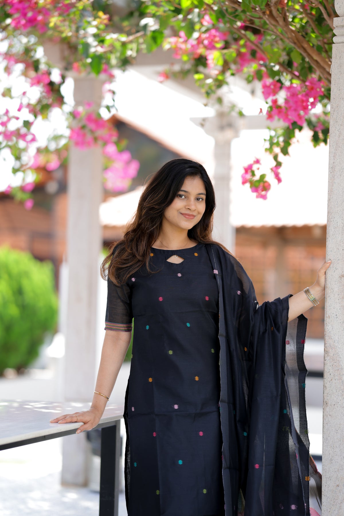 Black tissue silk 3 piece suit