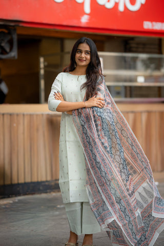 Dewdrop Charm linen 3 piece suit