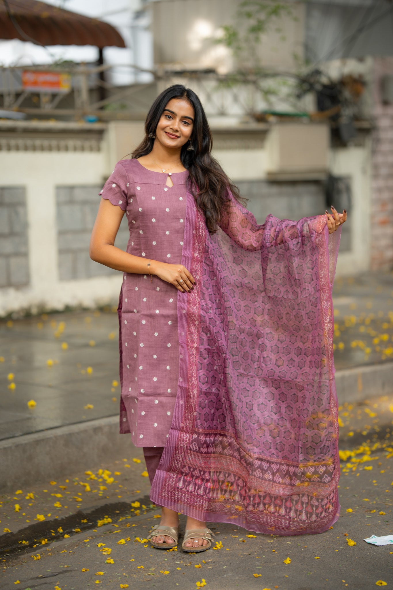 Dusty Petals linen 3 Piece Set