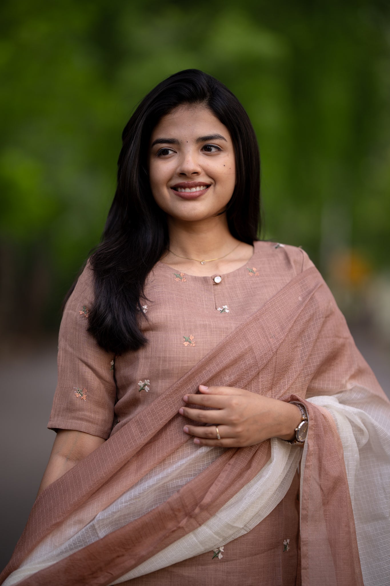 Almond Blush Linen 3 piece suit