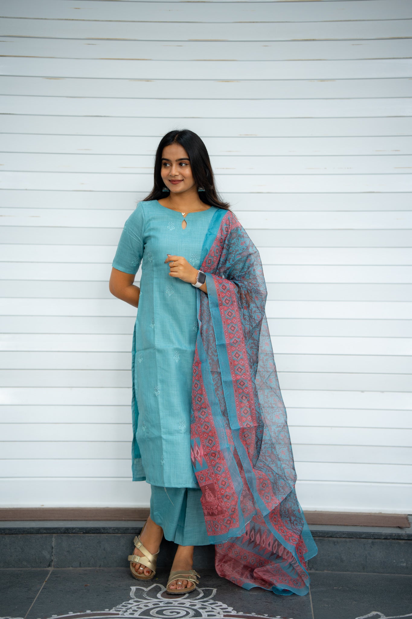 Blue Linen 3 Piece Suit