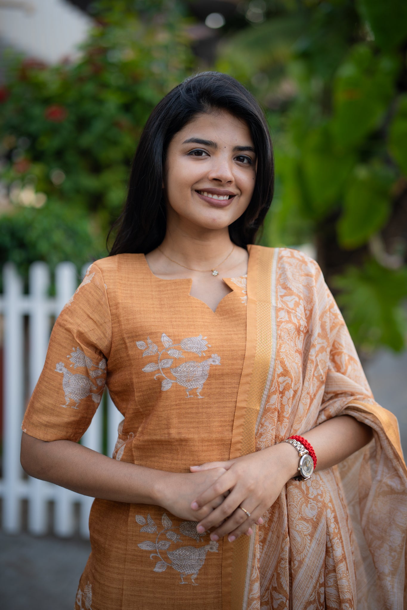 Apricot bloom Munga silk 3 Piece Suit