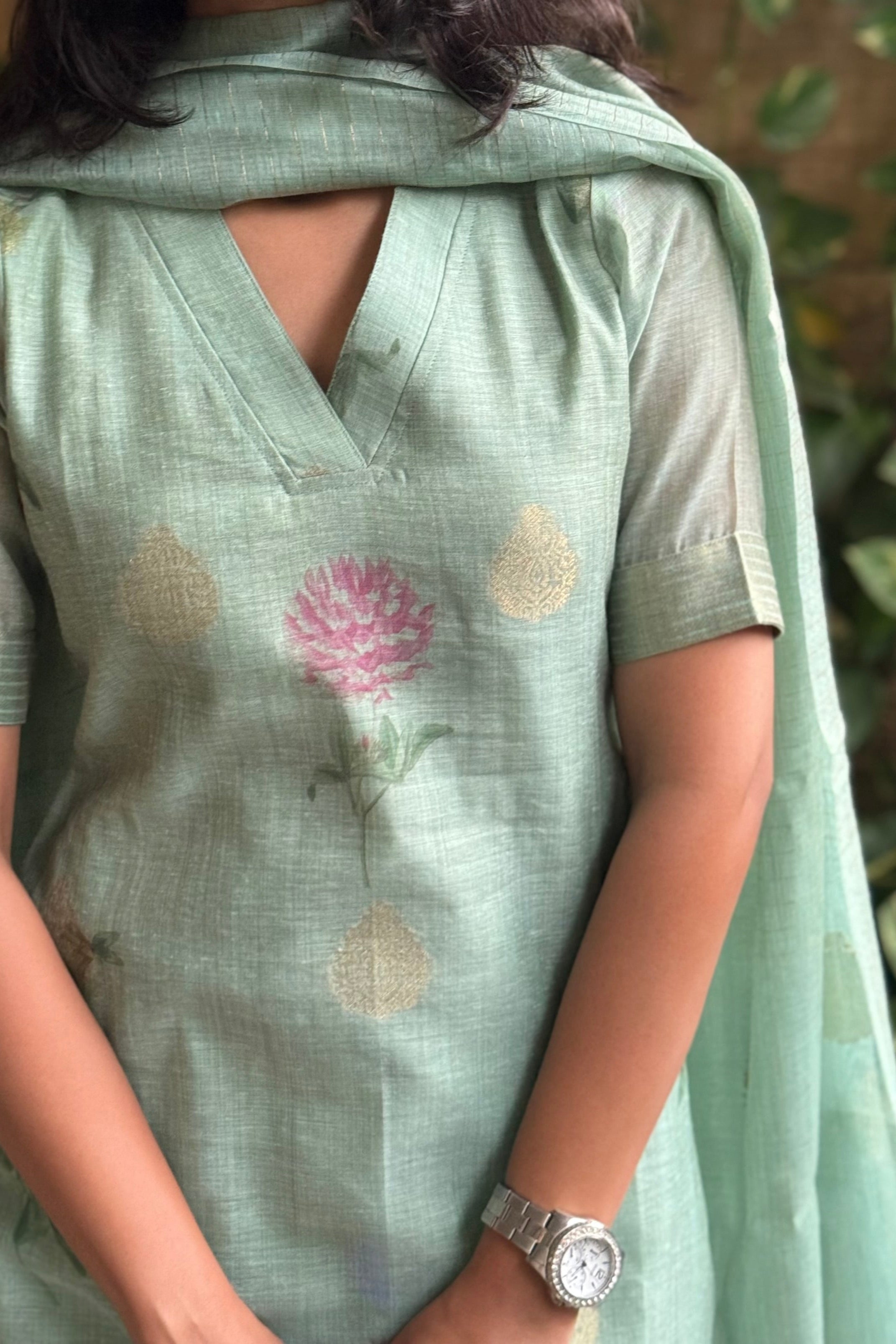 Tissue silk kurti and dupatta