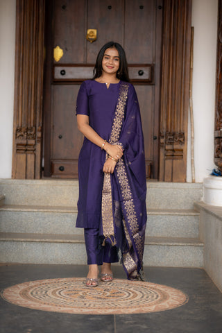 Violet Dusk Rawsilk 3 pc suit