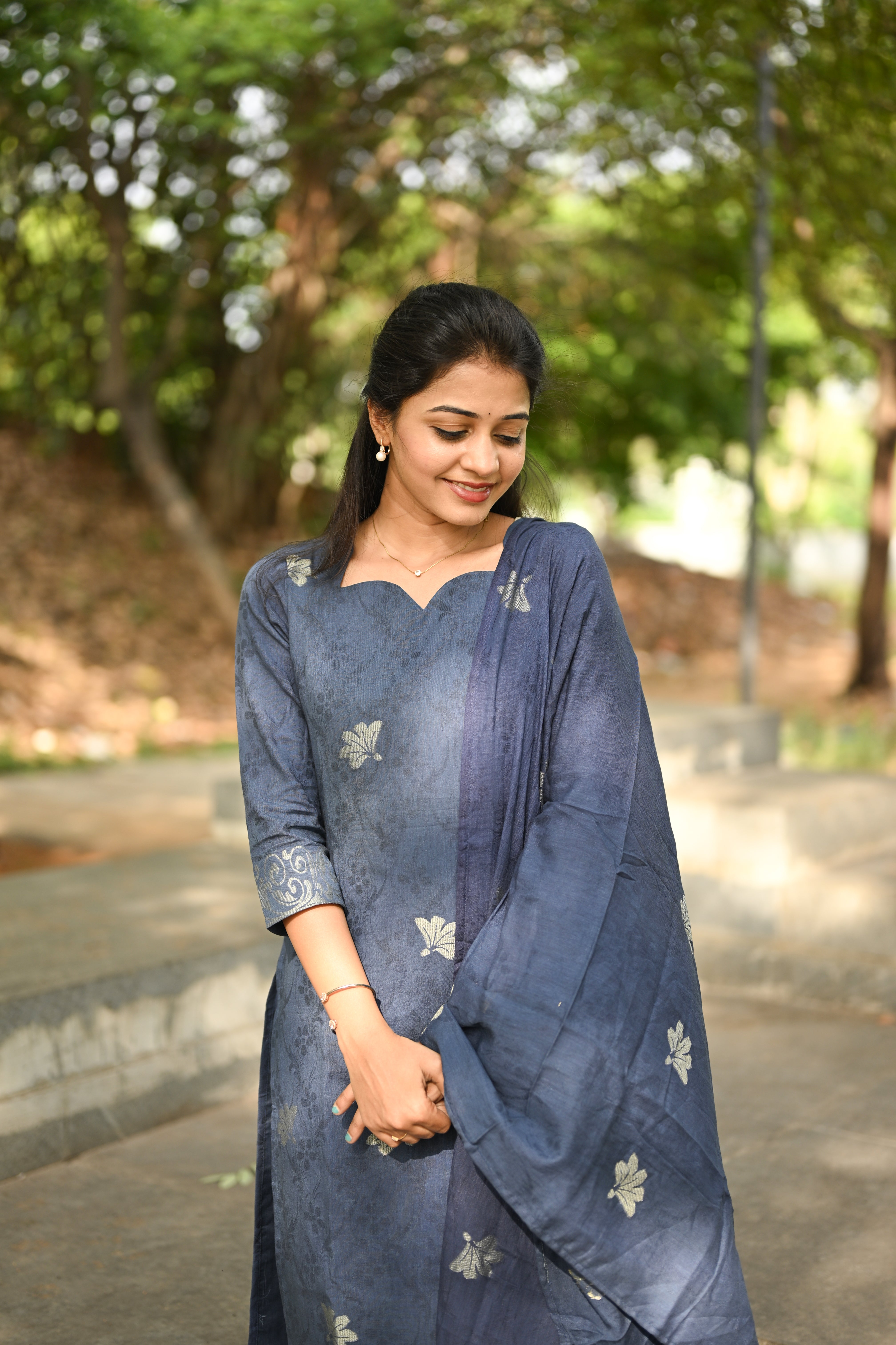 Moonstone Bloom Cotton 3 Piece Suit