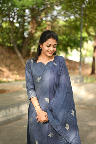 Moonstone Bloom Cotton 3 Piece Suit