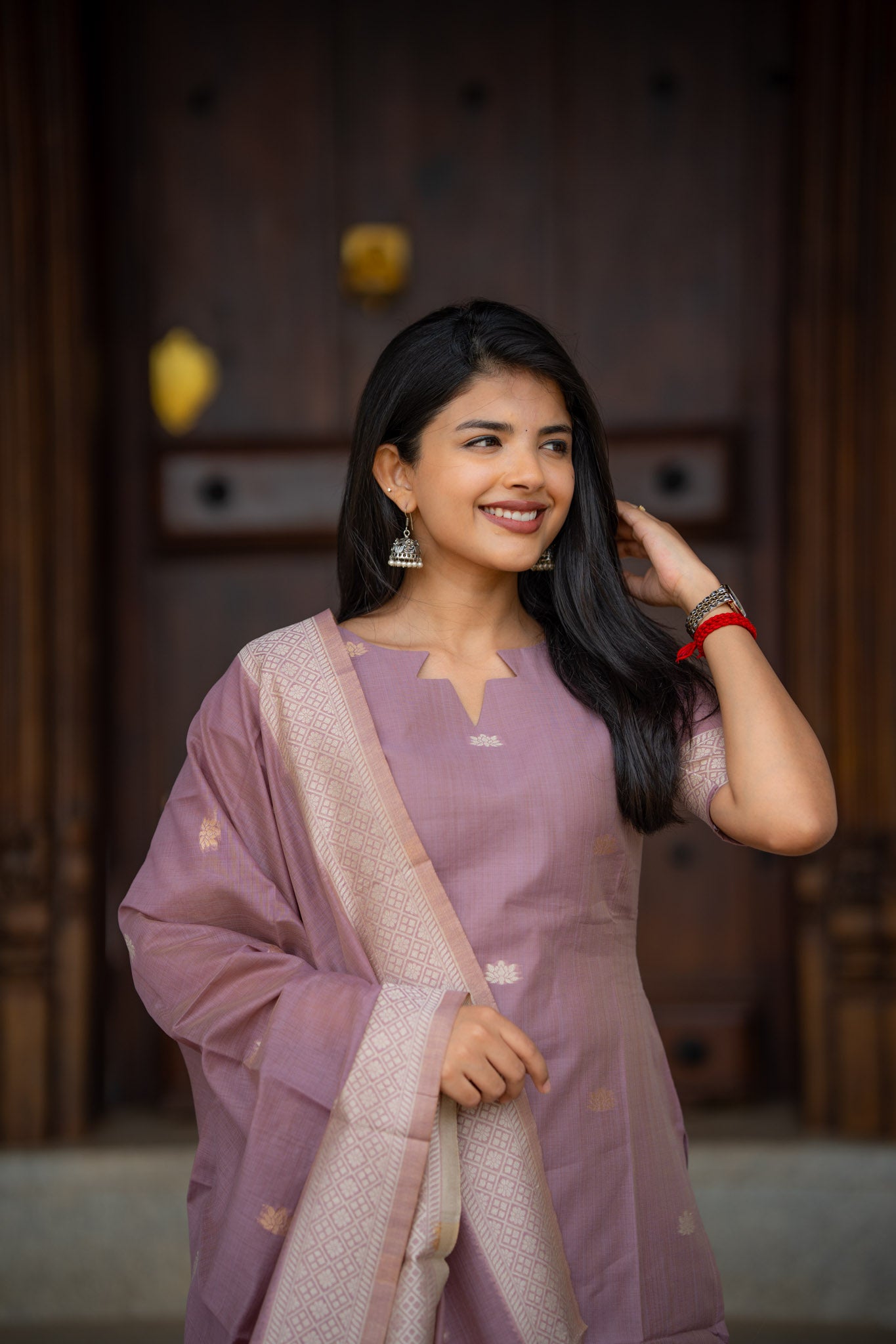 Rosewood Elegance jamdhani 3 piece suit