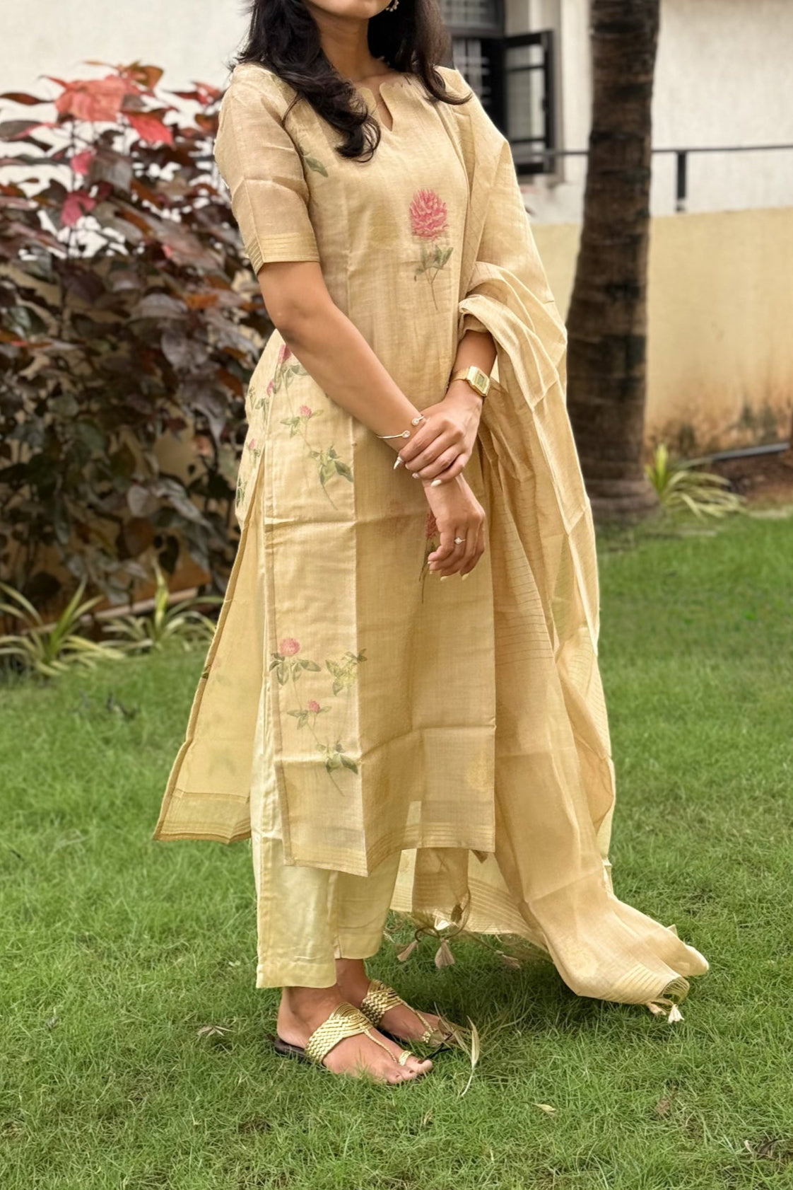 Tissue silk kurti and dupatta