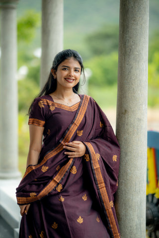 Deep plum cotton silk 3 piece suit