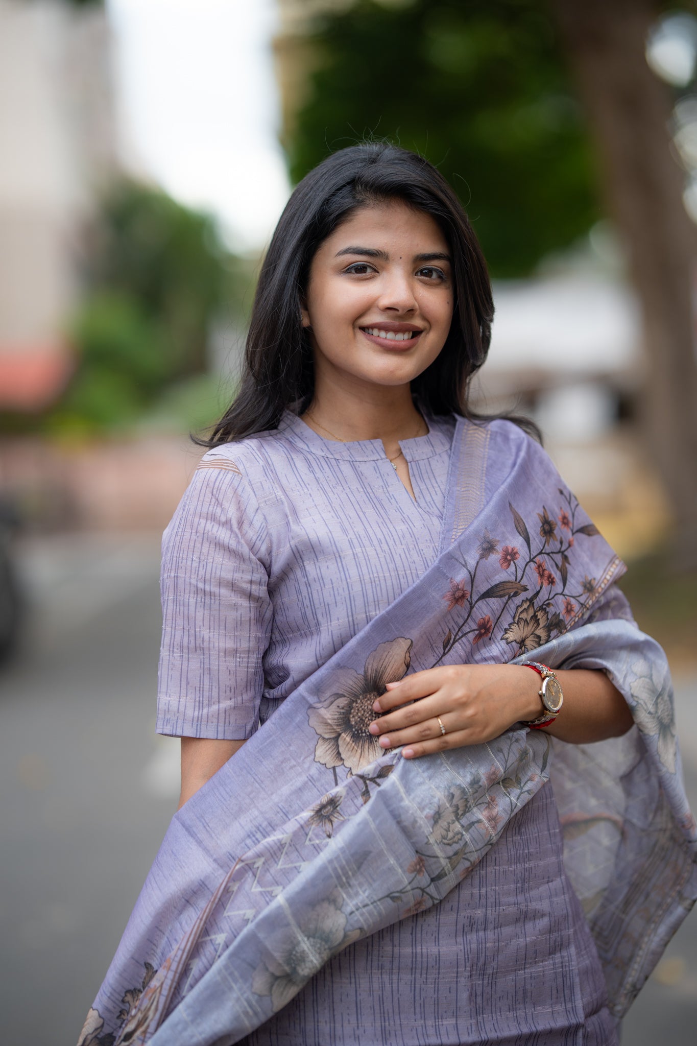 Dreamy Flora Semi Tussar 3 Piece Suit