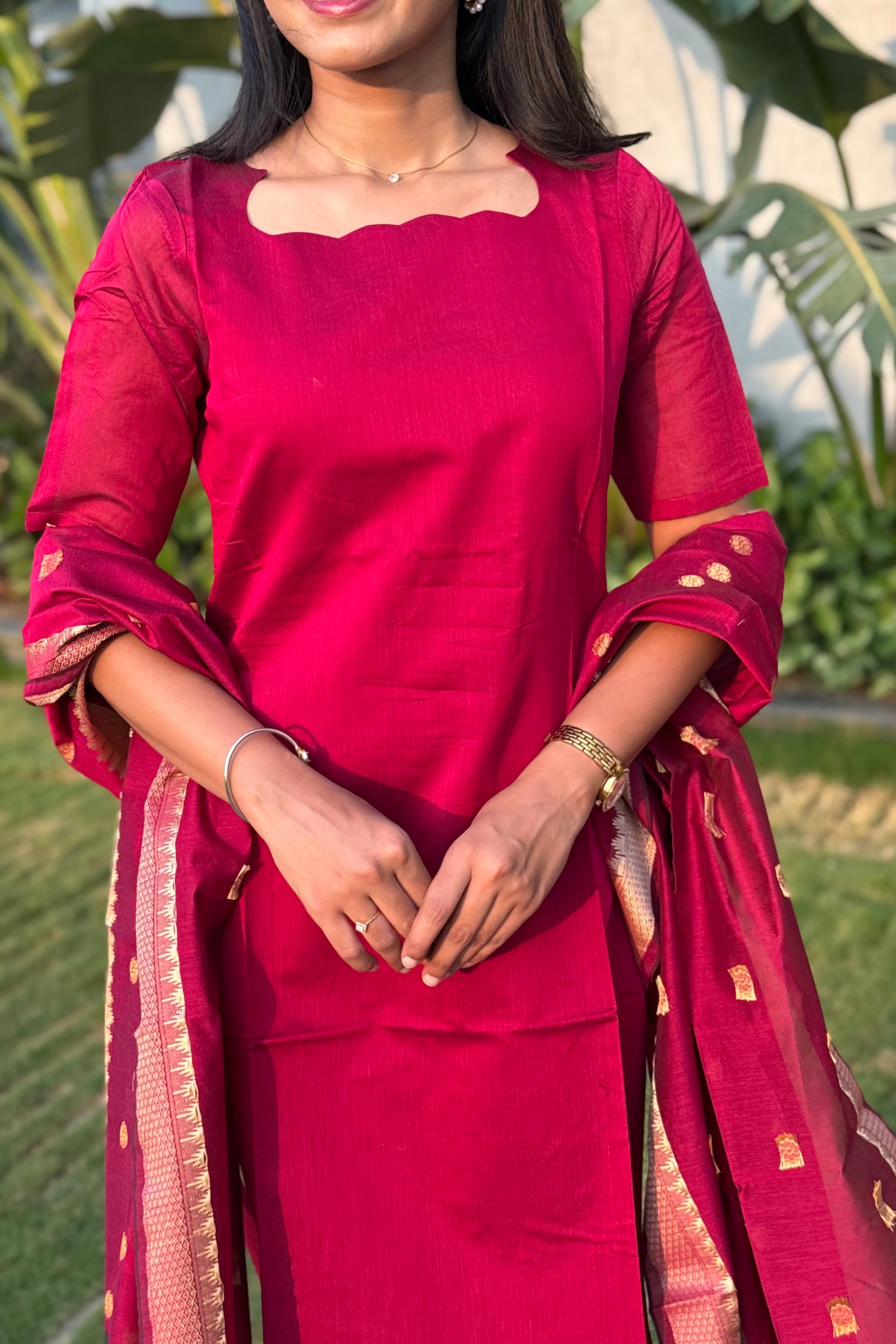 Silk Kurti and dupatta