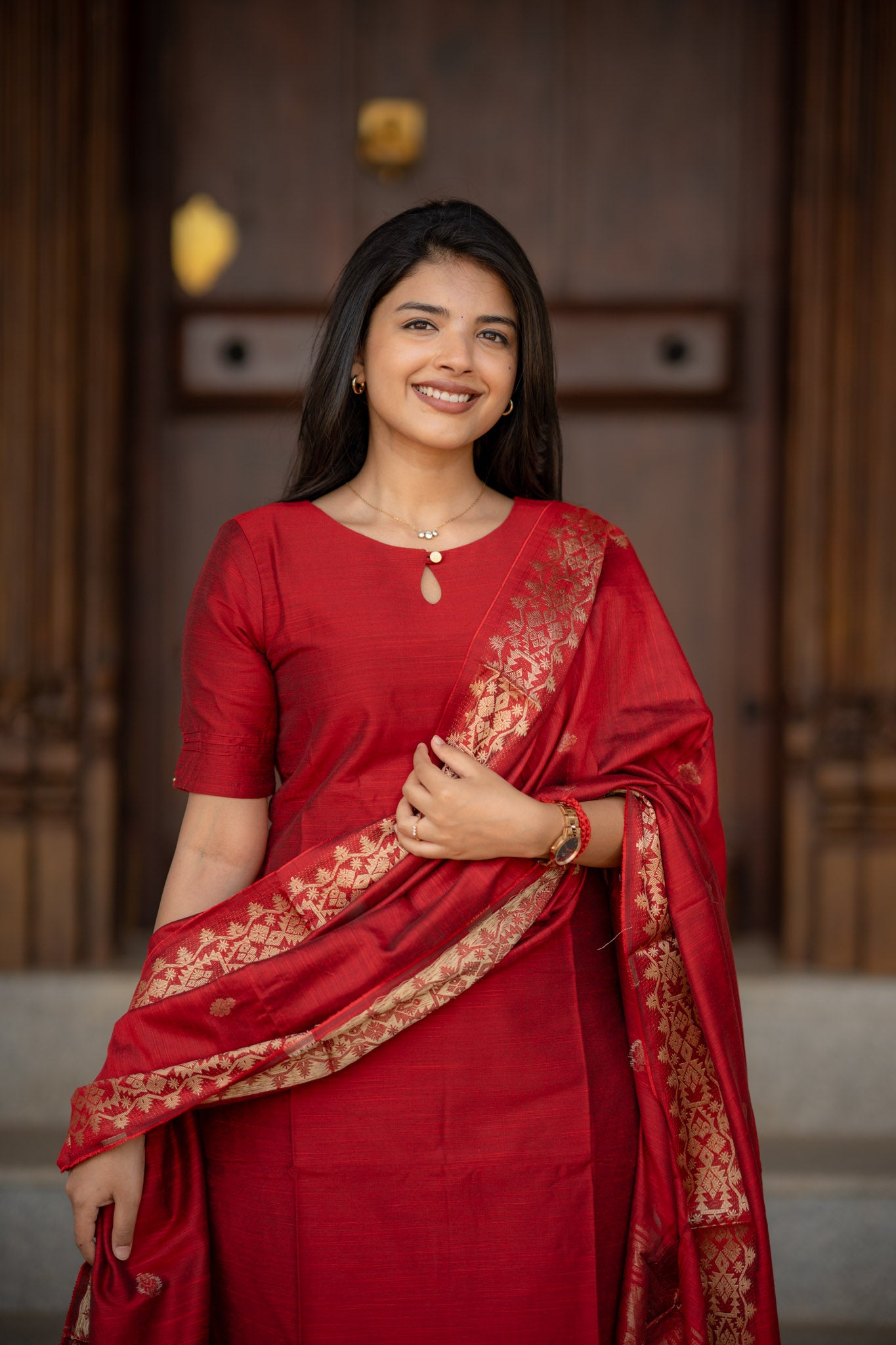 Scarlet Charm Rawsilk 3 pc suit