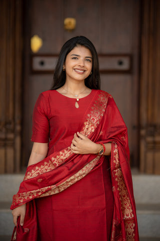 Scarlet Charm Rawsilk 3 pc suit