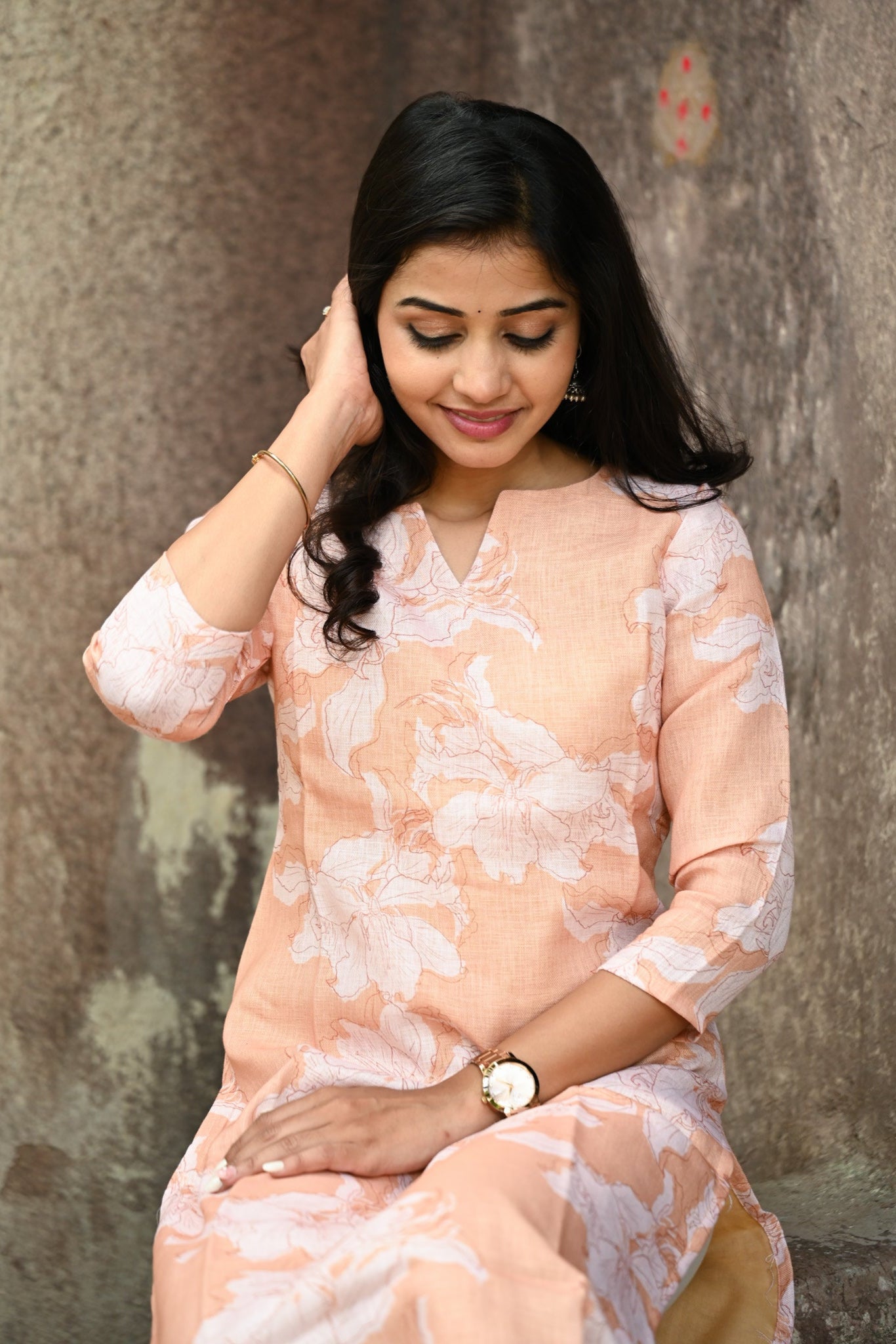 Apricot Aura Kurti