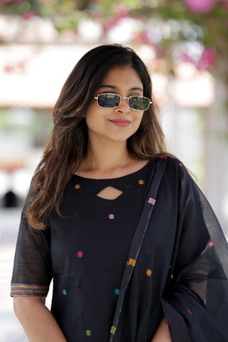 Black tissue silk 3 piece suit