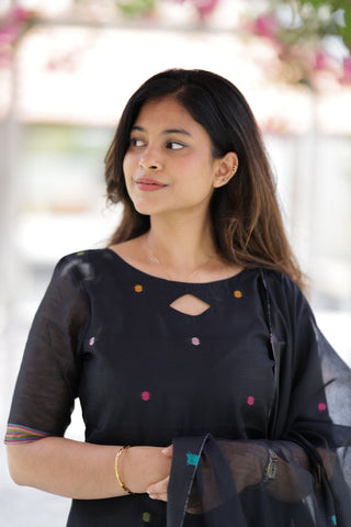 Black tissue silk 3 piece suit