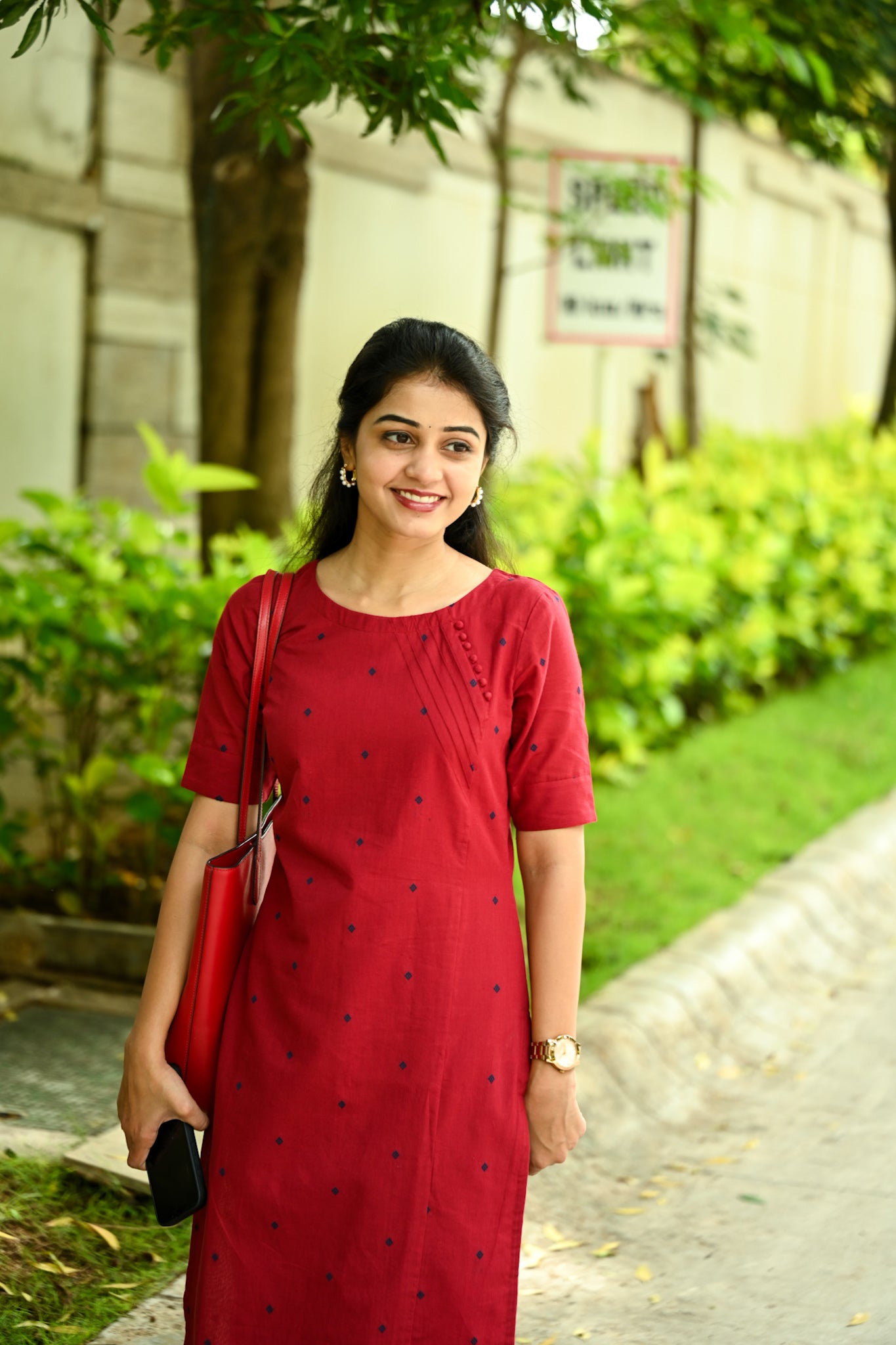 Red Handloom kurtaset