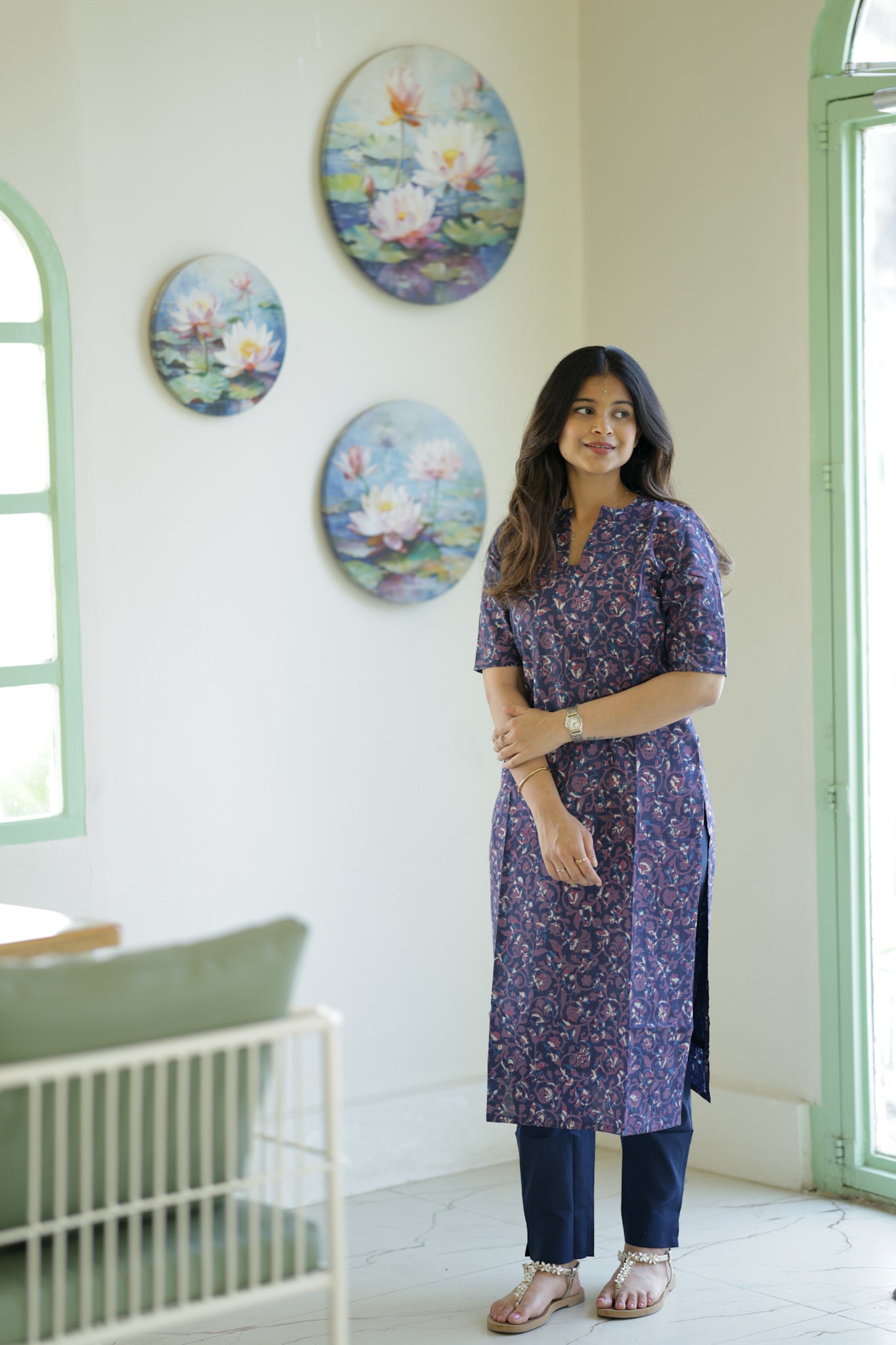 Blue Cotton KurtaSet