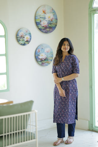 Blue Cotton KurtaSet