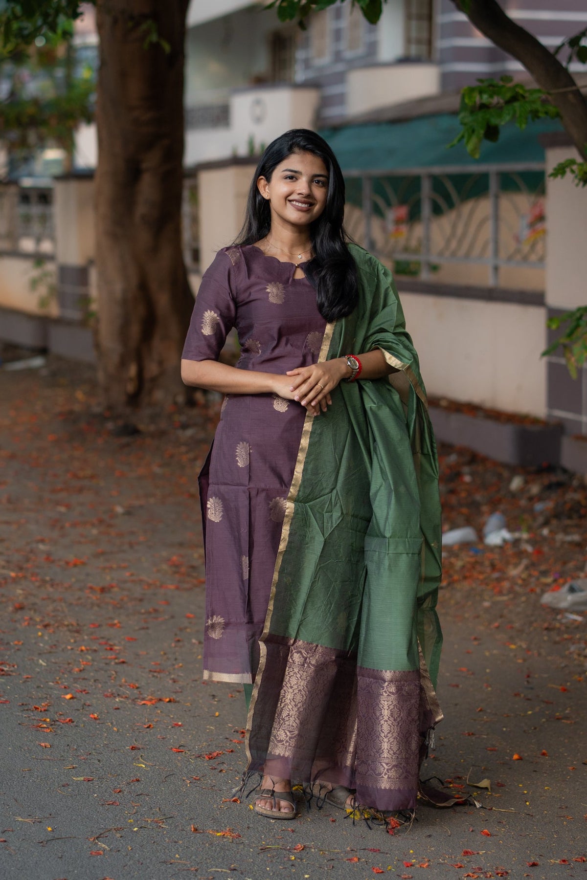 Plum Dusk Tissue Silk 3 Piece Suit