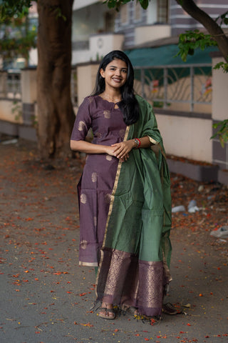 Plum Dusk Tissue Silk 3 Piece Suit